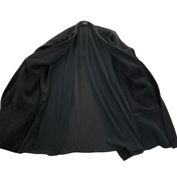 Lucky Brand Women's Cardigan Sweater Small Black Open Front Long Sleeve - Picture 3 of 11